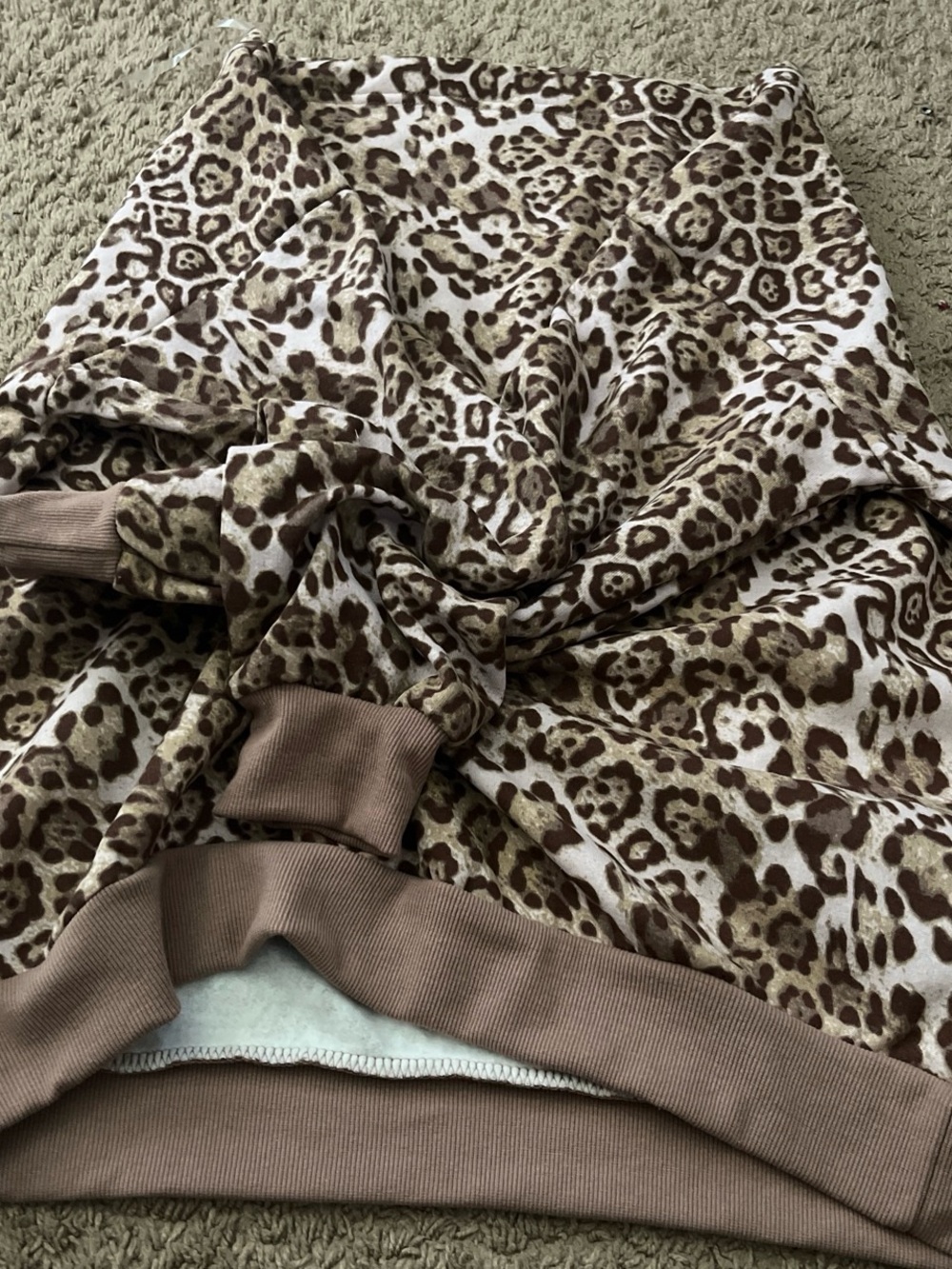 Leopard Print Sweatshirt in Brown and Cream